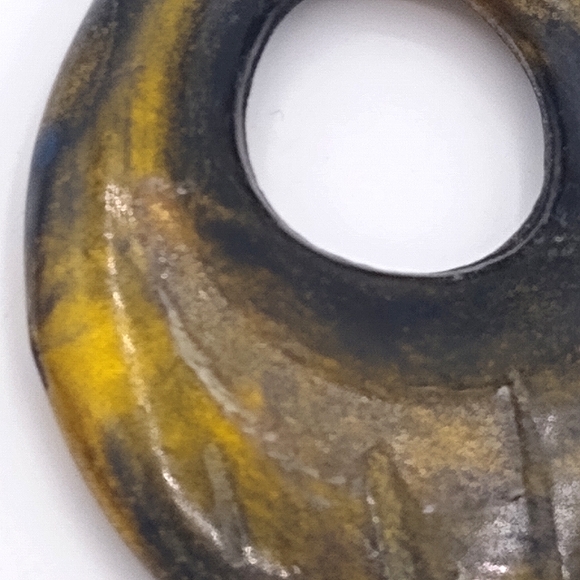 Rustic Primitive faux Polished Stone Dangle Hoop Earrings - Picture 5 of 7